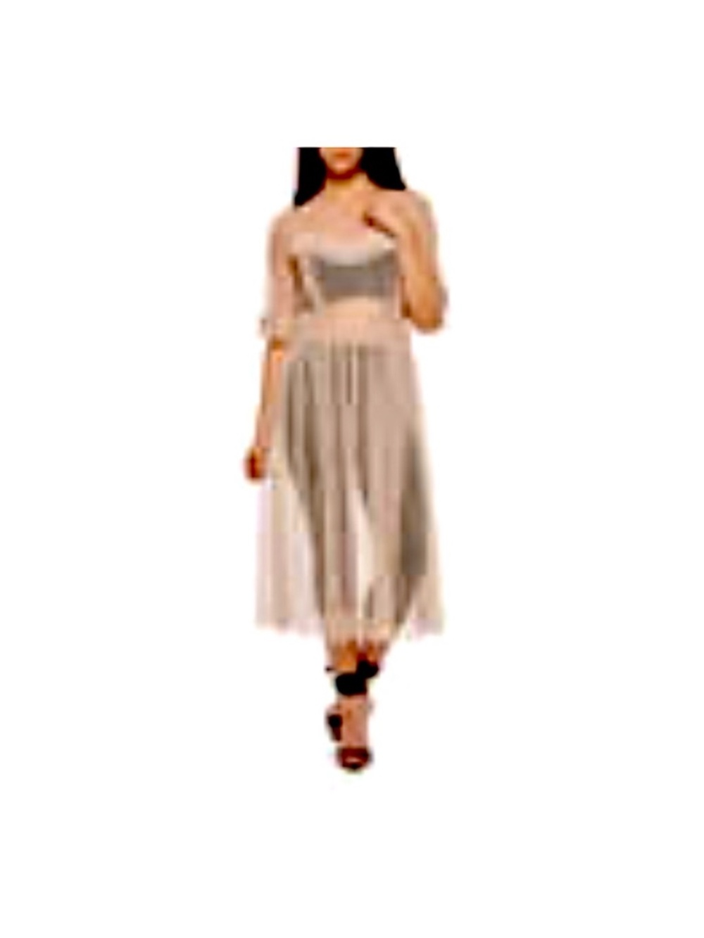 Sheer Ruffle midi Dress - Picture 2 of 2